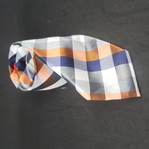 Chaps orange plaid silk tie